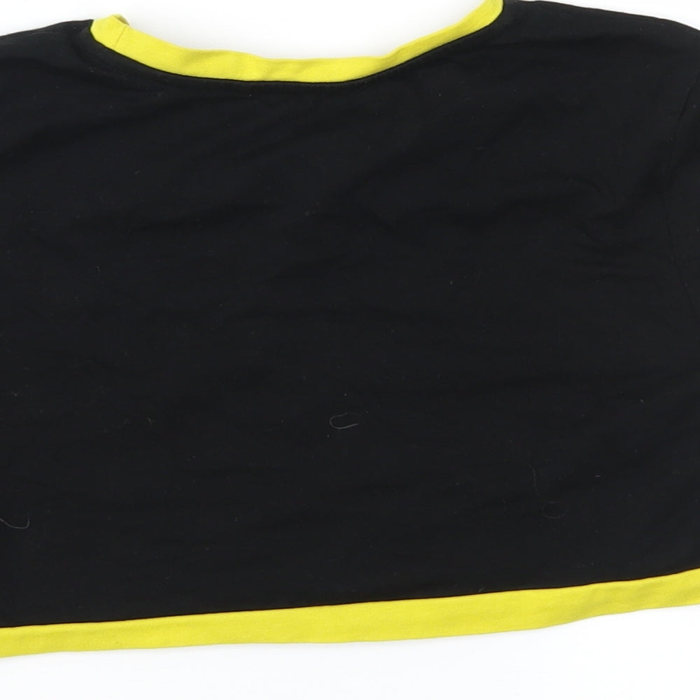 SHEIN Girls Black Cropped T-Shirt Size 12 Years