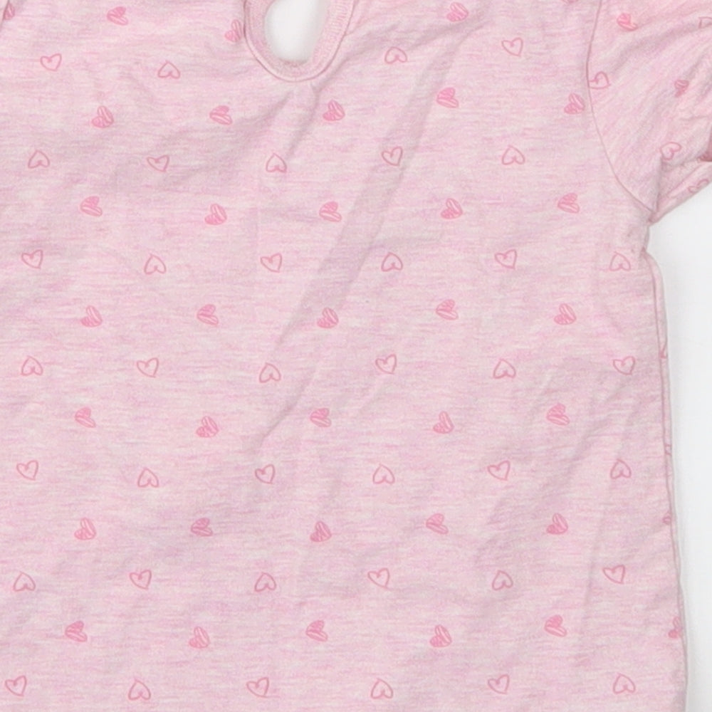 George Girls Pink Basic T-Shirt Size 12 Months