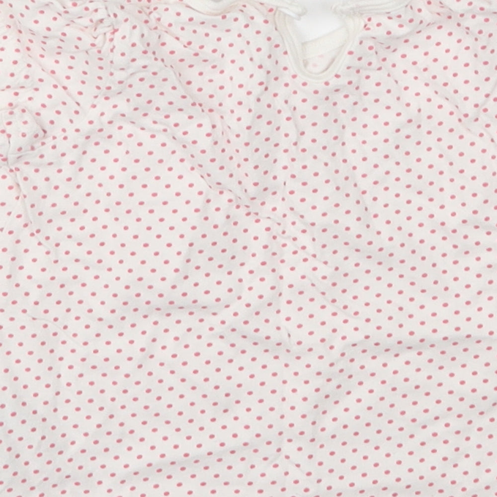 F&F Girls White Polka Dot Basic T-Shirt Size 12-18 Months