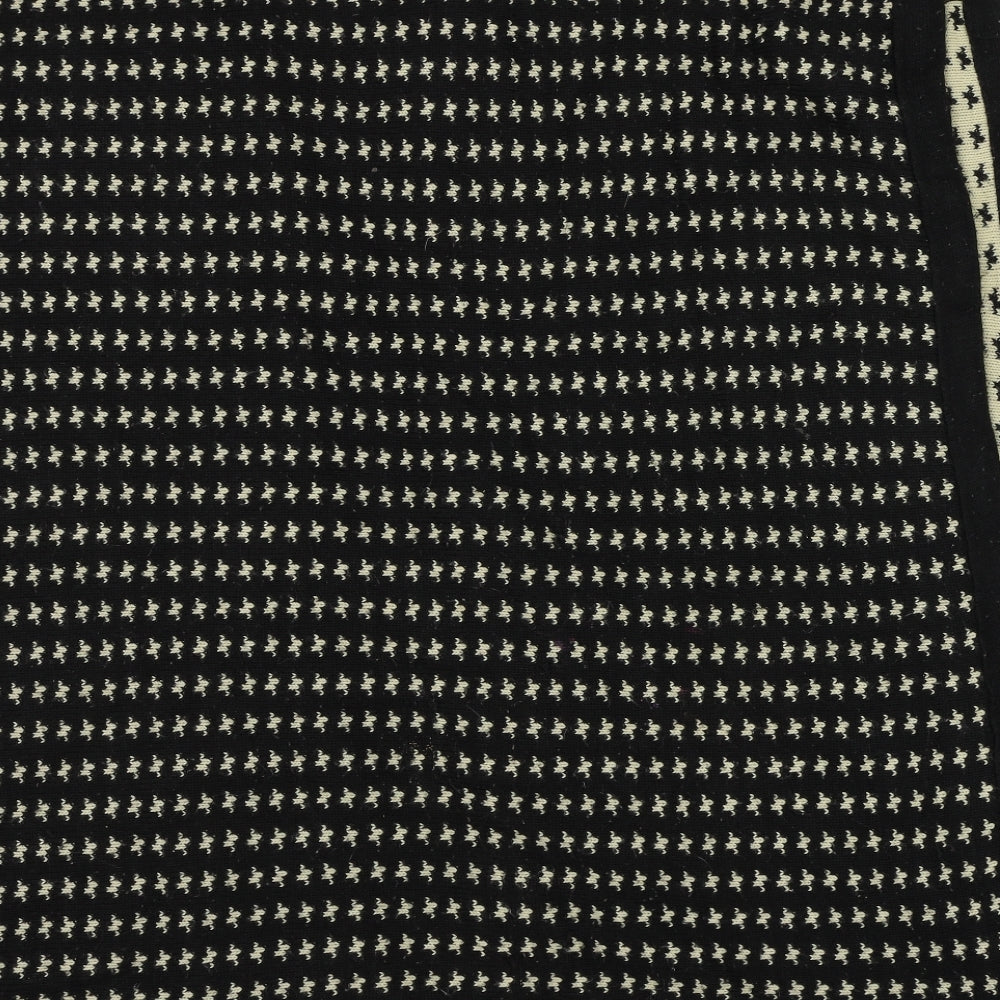 Preworn Womens Black Geometric Wrap Jumper One Size