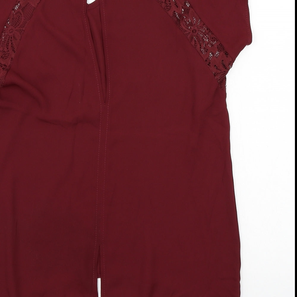 Select Womens Red Basic Blouse Size 10