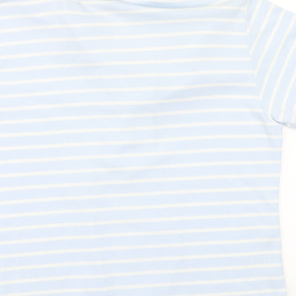 Donna lewis Womens Blue Striped Basic Button-Up Size M