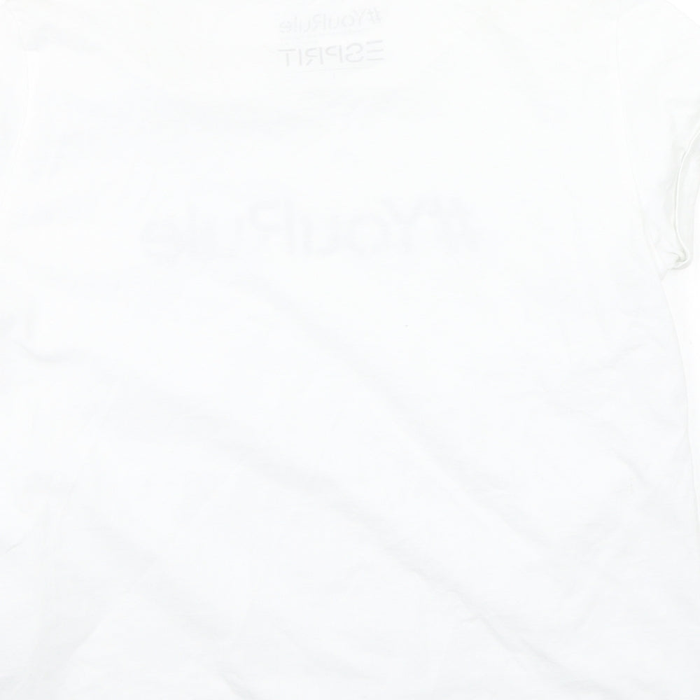 Espirit Womens White Basic T-Shirt Size L