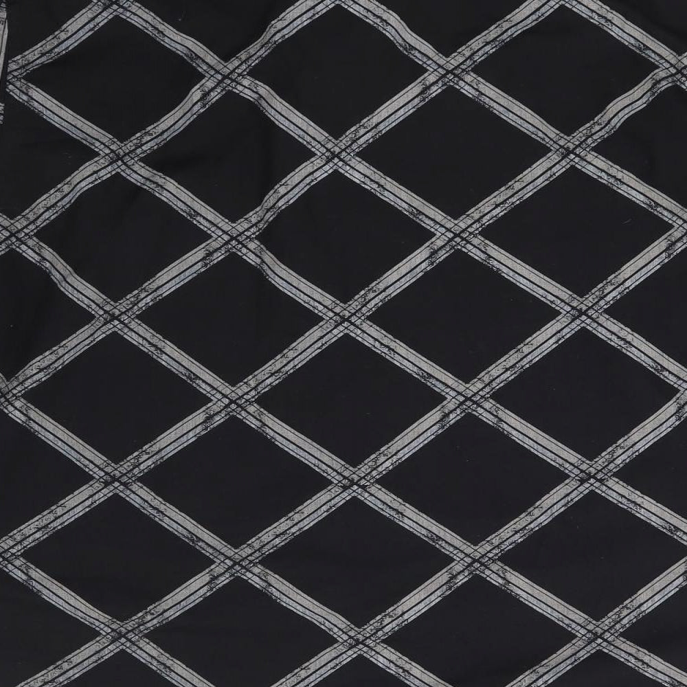 Cutting Edge Mens Black Check Button-Up Size M