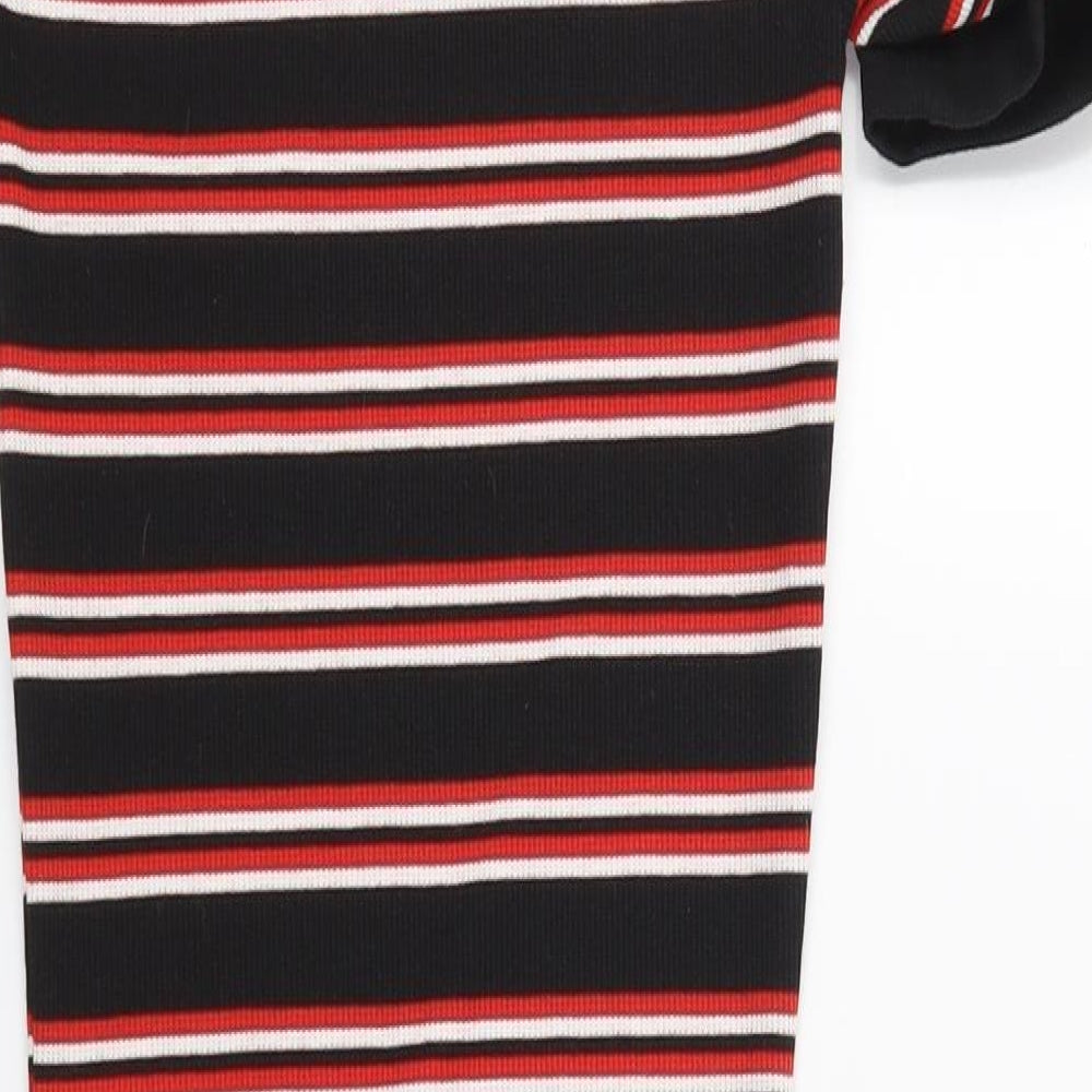 Divided Womens Red Striped T-Shirt Dress Size 4