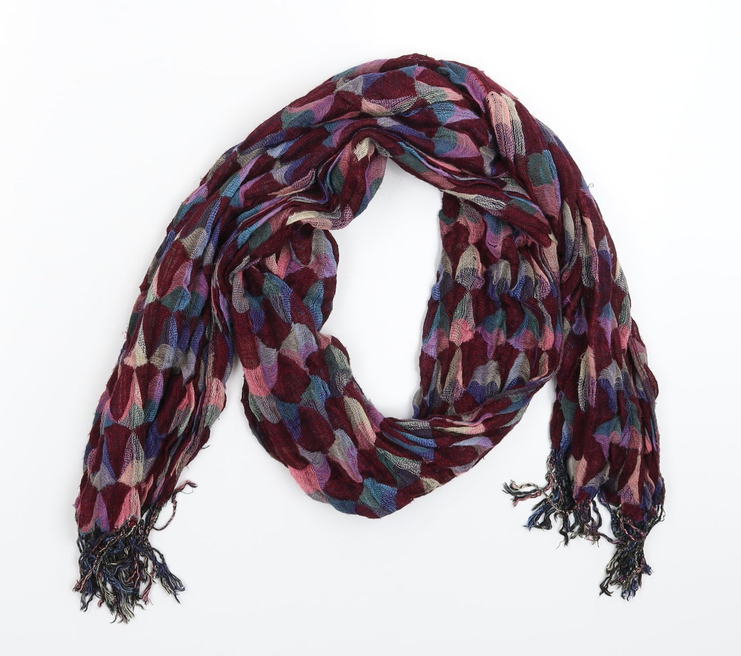 Preworn Womens Multicoloured Geometric Knit Scarf