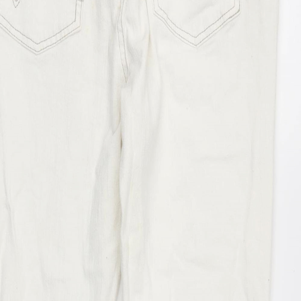 denimco Womens White Denim Skinny Jeans Size 14 L24 in