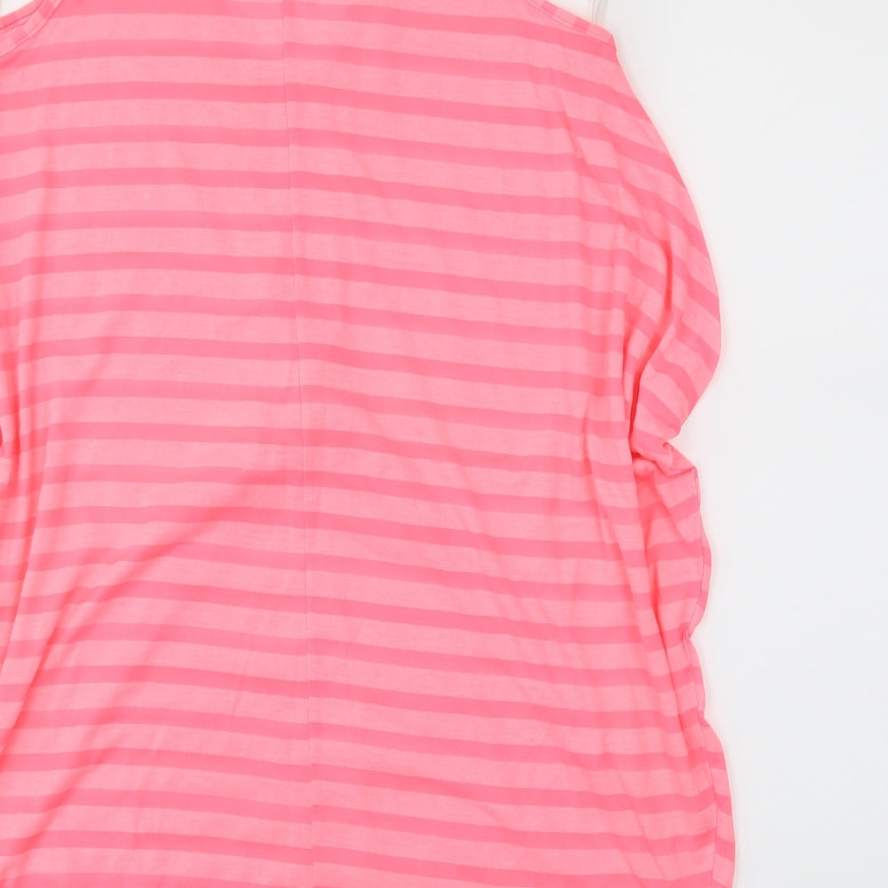 ribbon Womens Pink Striped Basic Tank Size 8