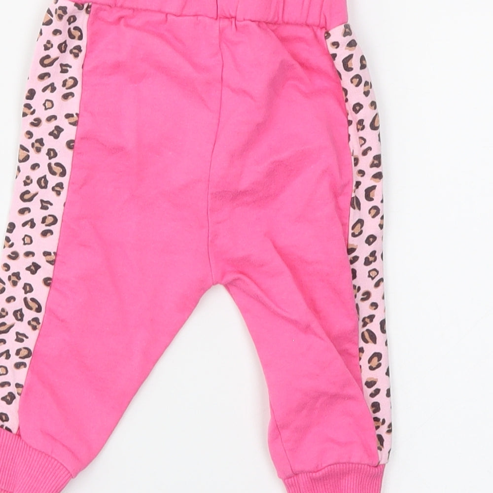 Studio Girls Pink Animal Print Jogger Trousers Size 3-6 Months