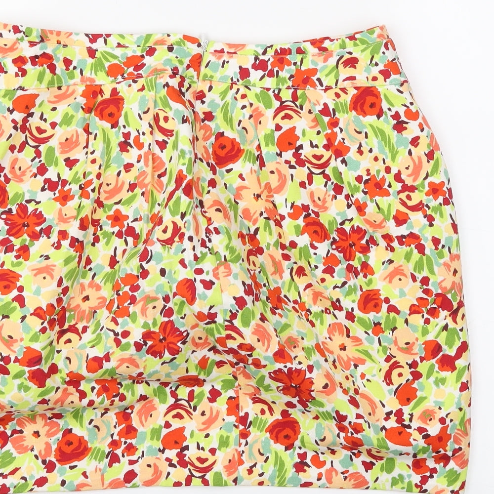 Preworn Womens Yellow Floral Straight & Pencil Skirt Size 12