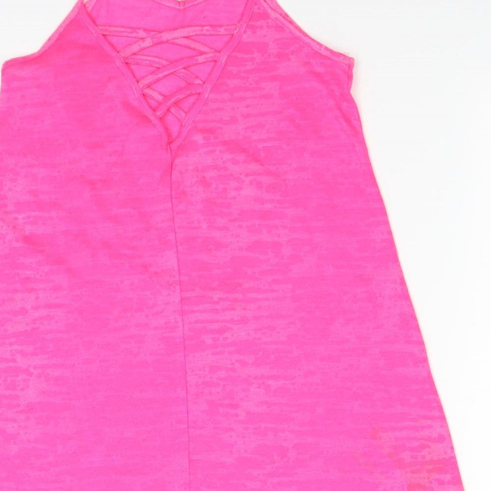 Matalan Girls Pink Basic T-Shirt Size 4 Years - LOVE YOU TO THE BEACH AND BACK