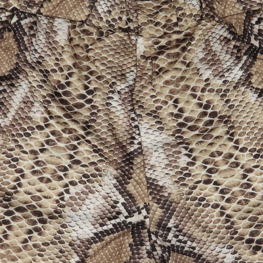 PRETTYLITTLETHING Womens Brown Animal Print Paperbag Shorts Size 12