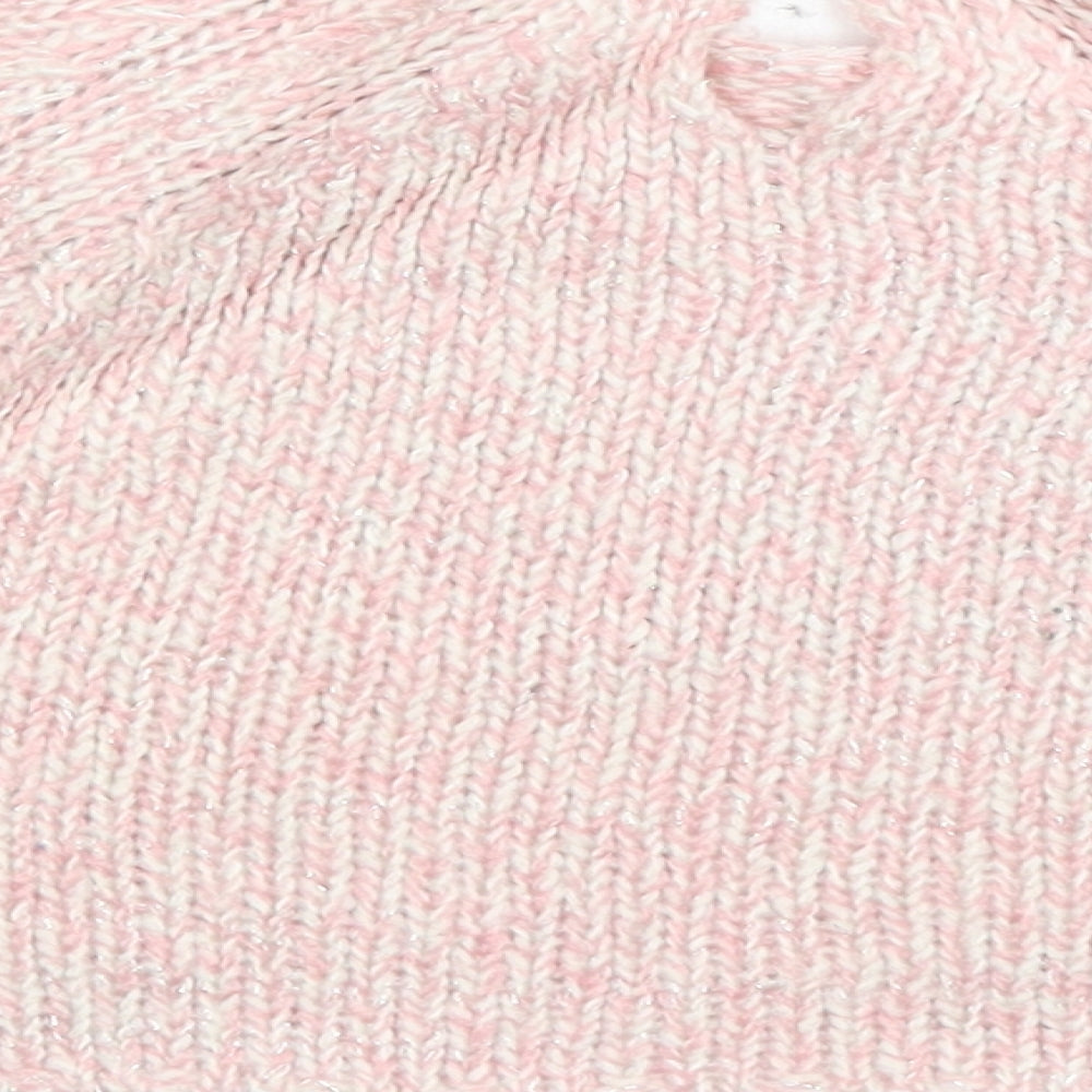 F&F Girls Pink Knit Pullover Jumper Size 36 Months - heart