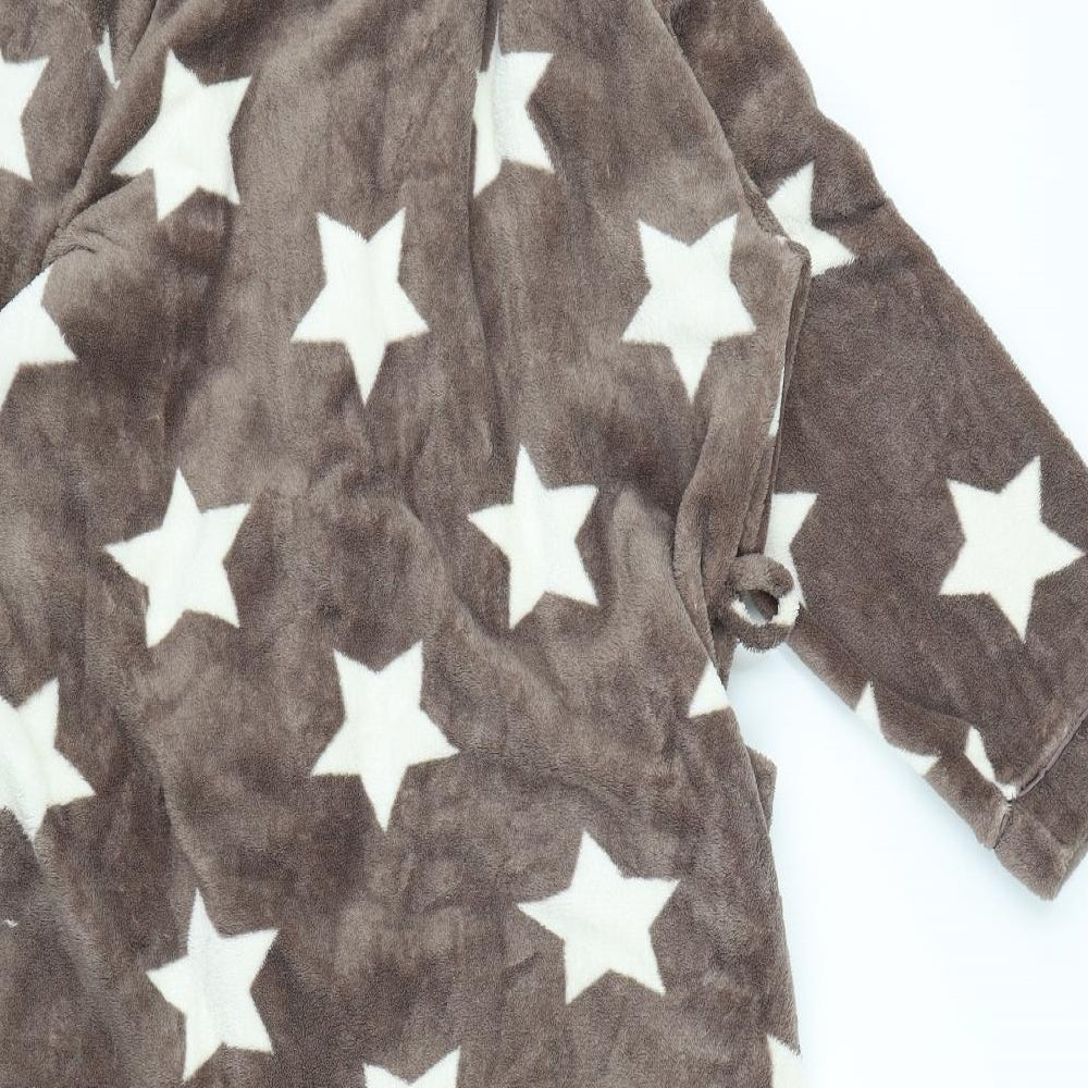 Dorothy Perkins Womens Brown Solid Babydoll Robe Size M - Star pattern