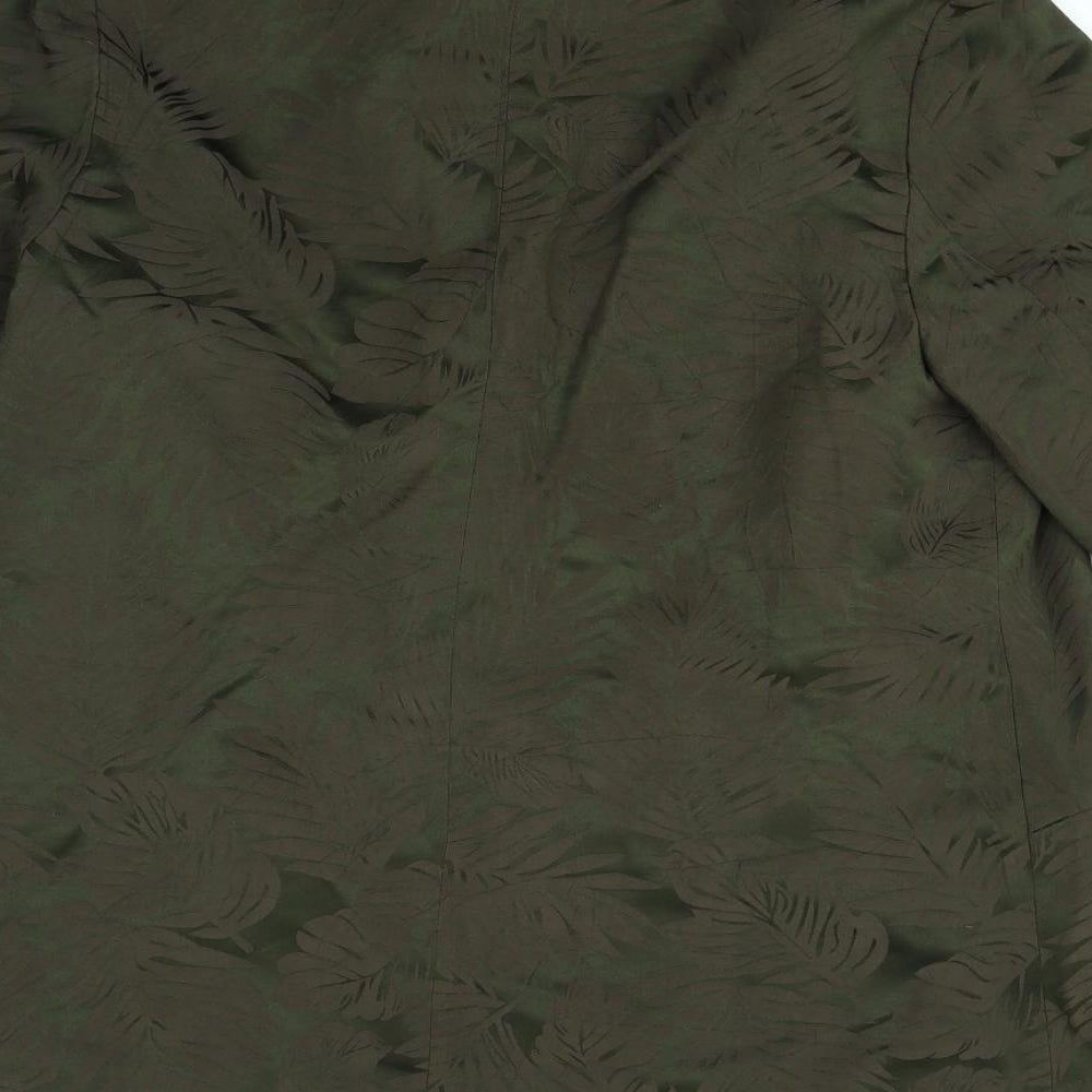 Bonmarché Womens Green Floral Jacket Size 16 - shoulder pads