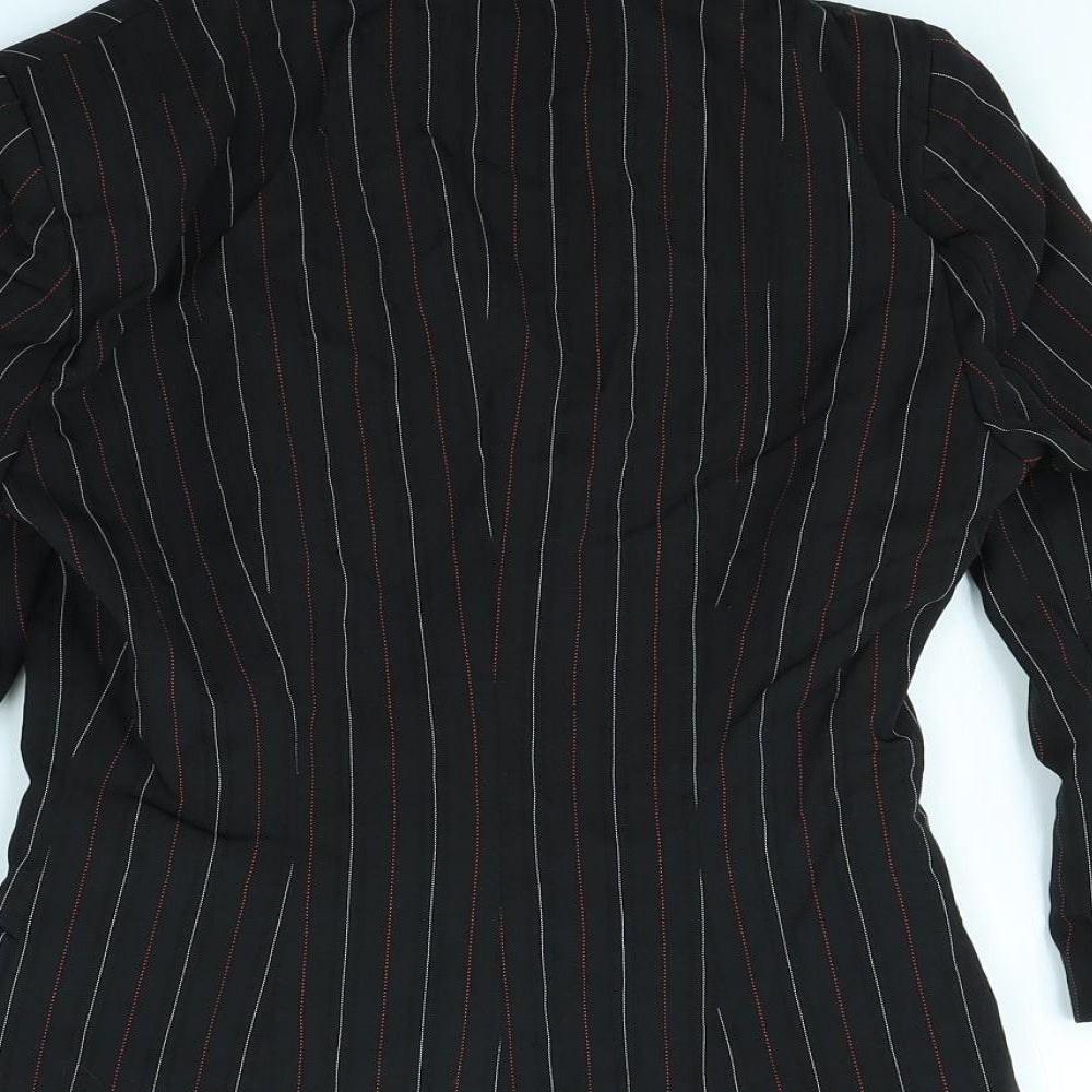 HFN Womens Black Striped Jacket Size 14 - shoulder pads
