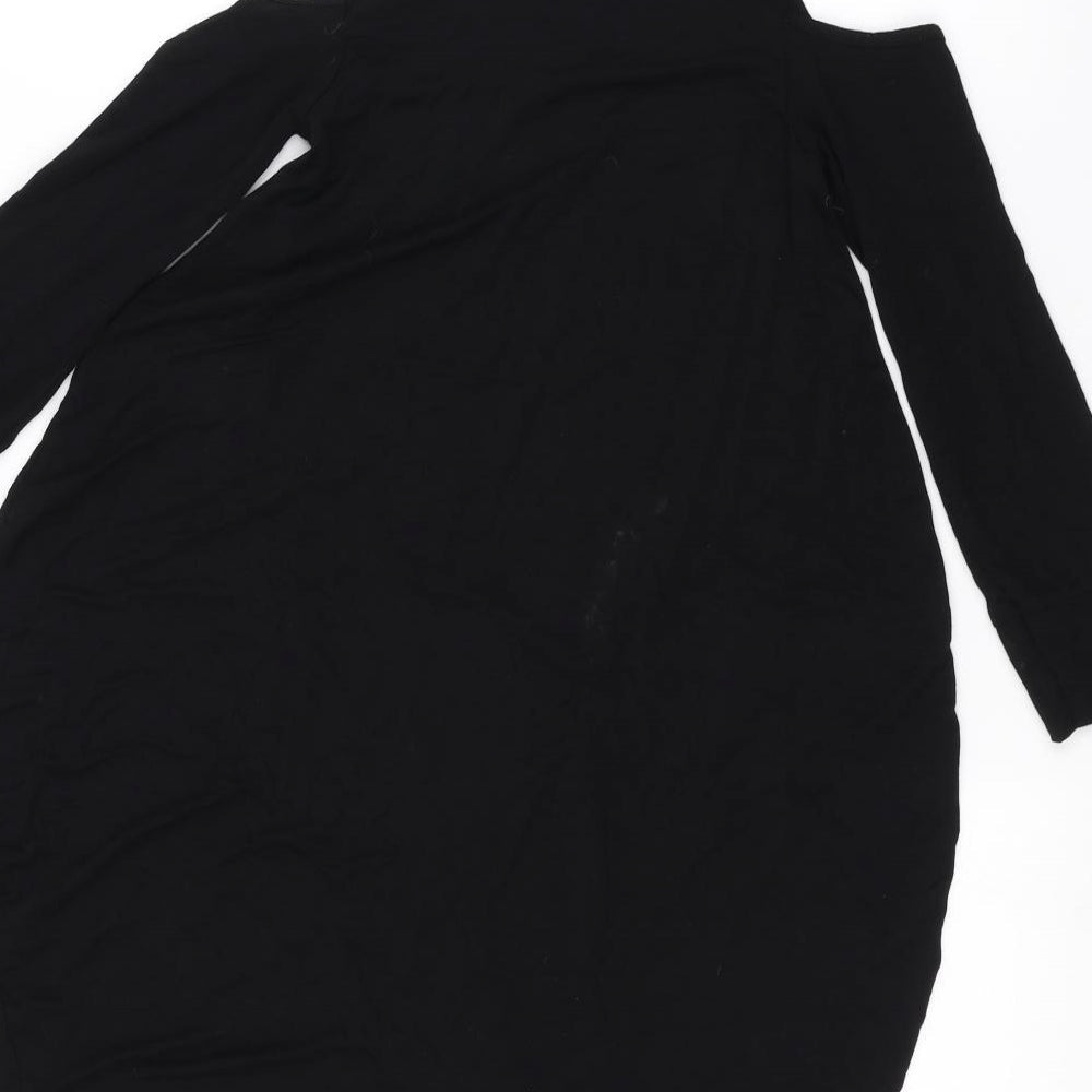 PRETTYLITTLETHING Womens Black Basic T-Shirt Size 4