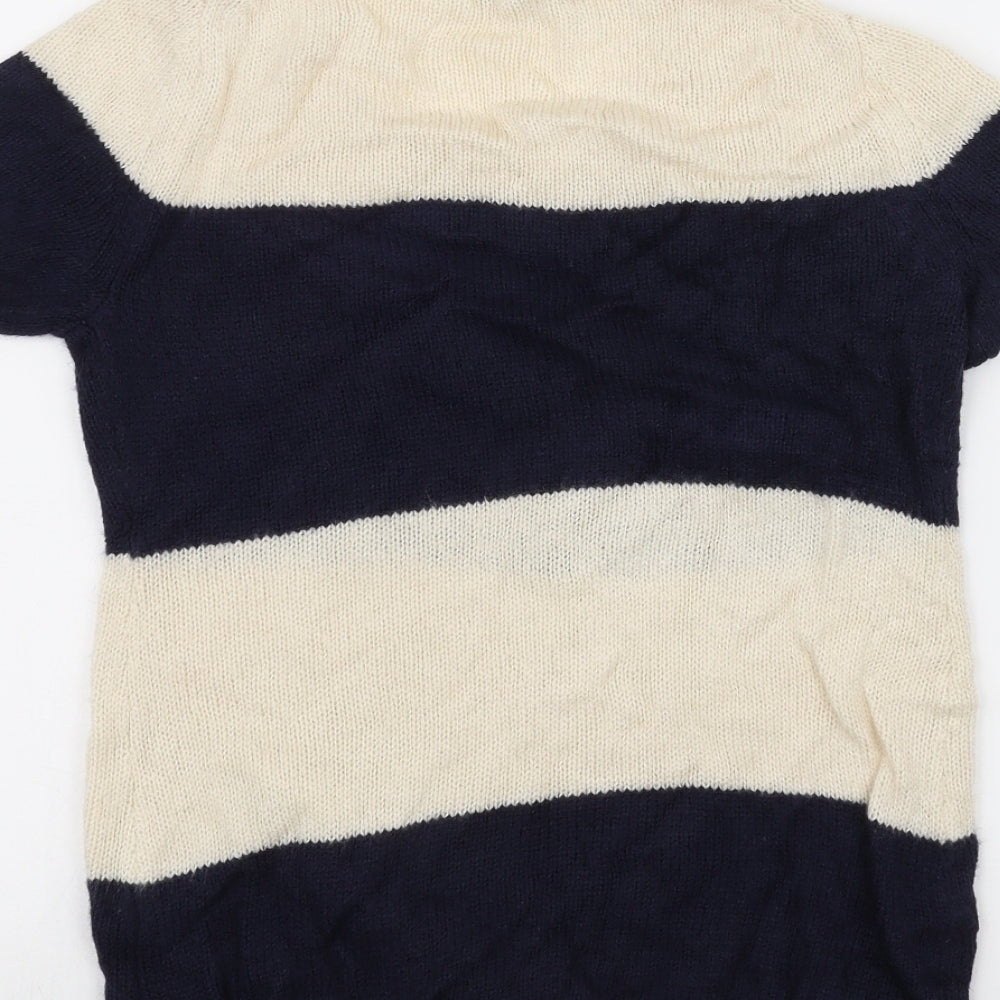 Gap Womens White Striped Knit Pullover Jumper Size S