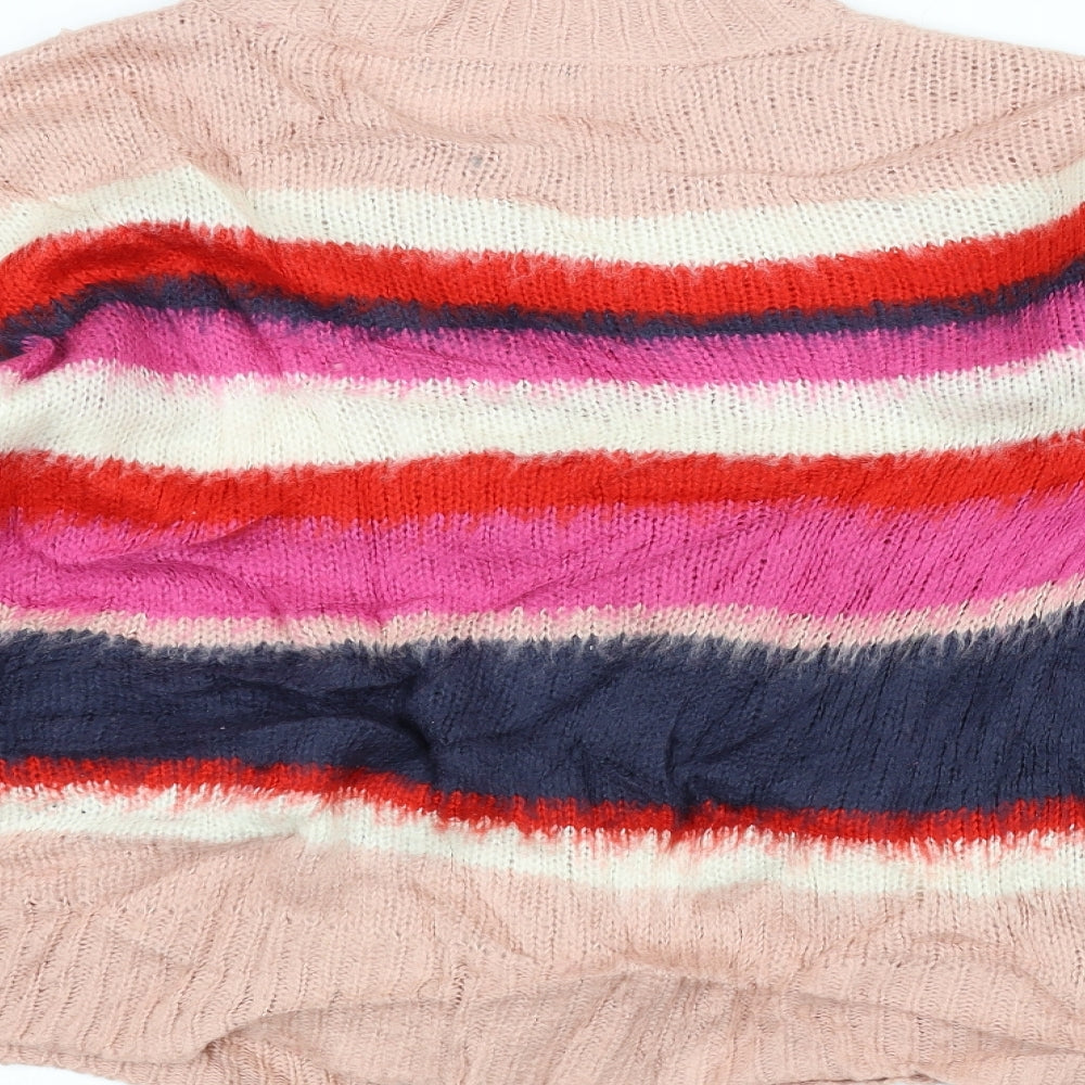 George Womens Pink Striped Knit Pullover Jumper Size 12