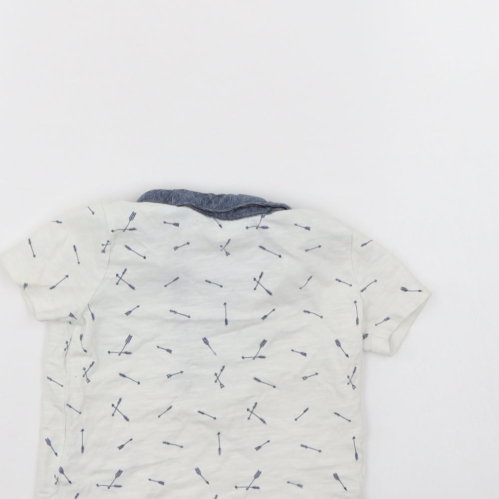F&F Boys White Basic Polo Size 6-9 Months