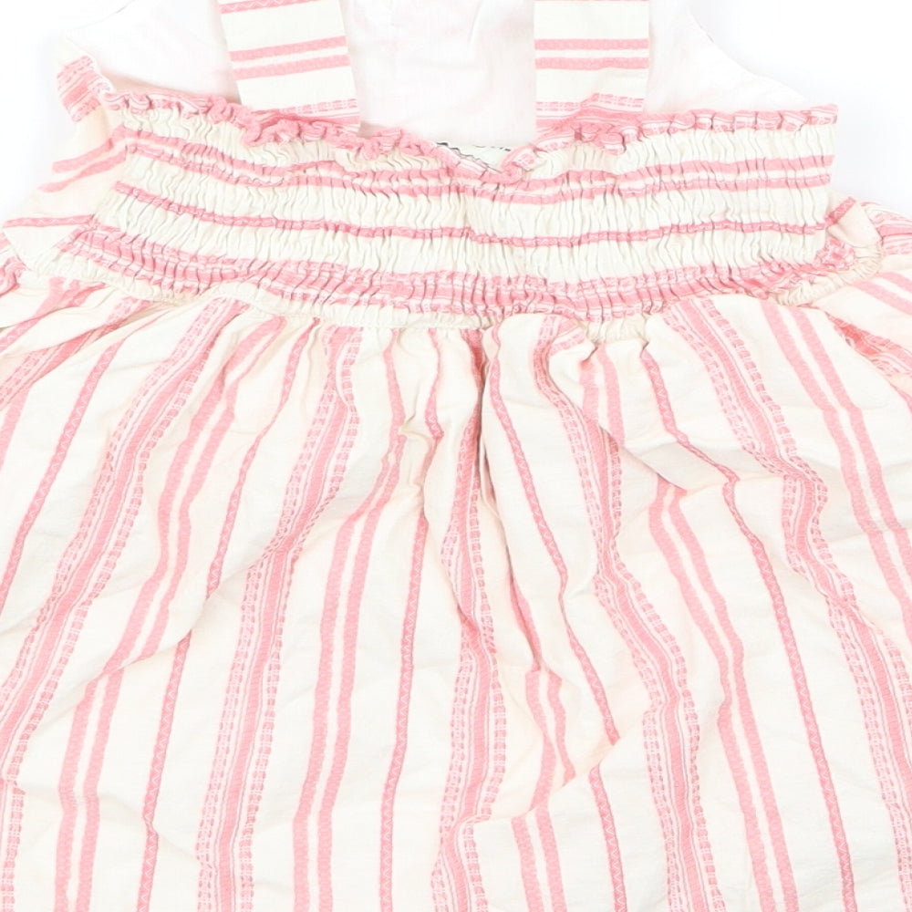 F7f Baby Pink Striped A-Line Size 3-6 Months