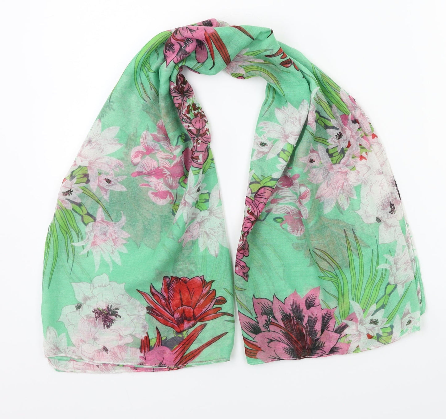 Encuento Green Floral Scarf