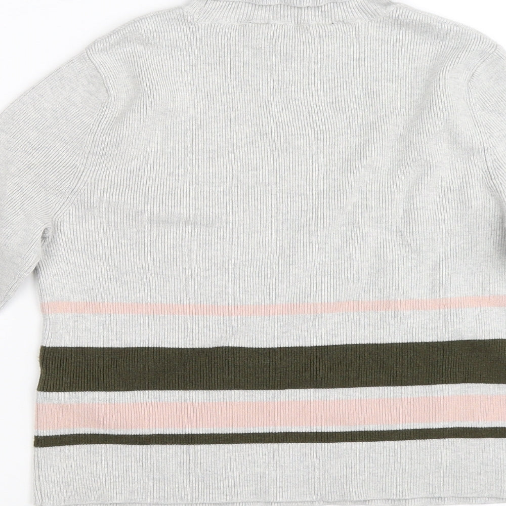 915 Generation Girls Grey Striped Pullover Jumper Size 12-13 Years