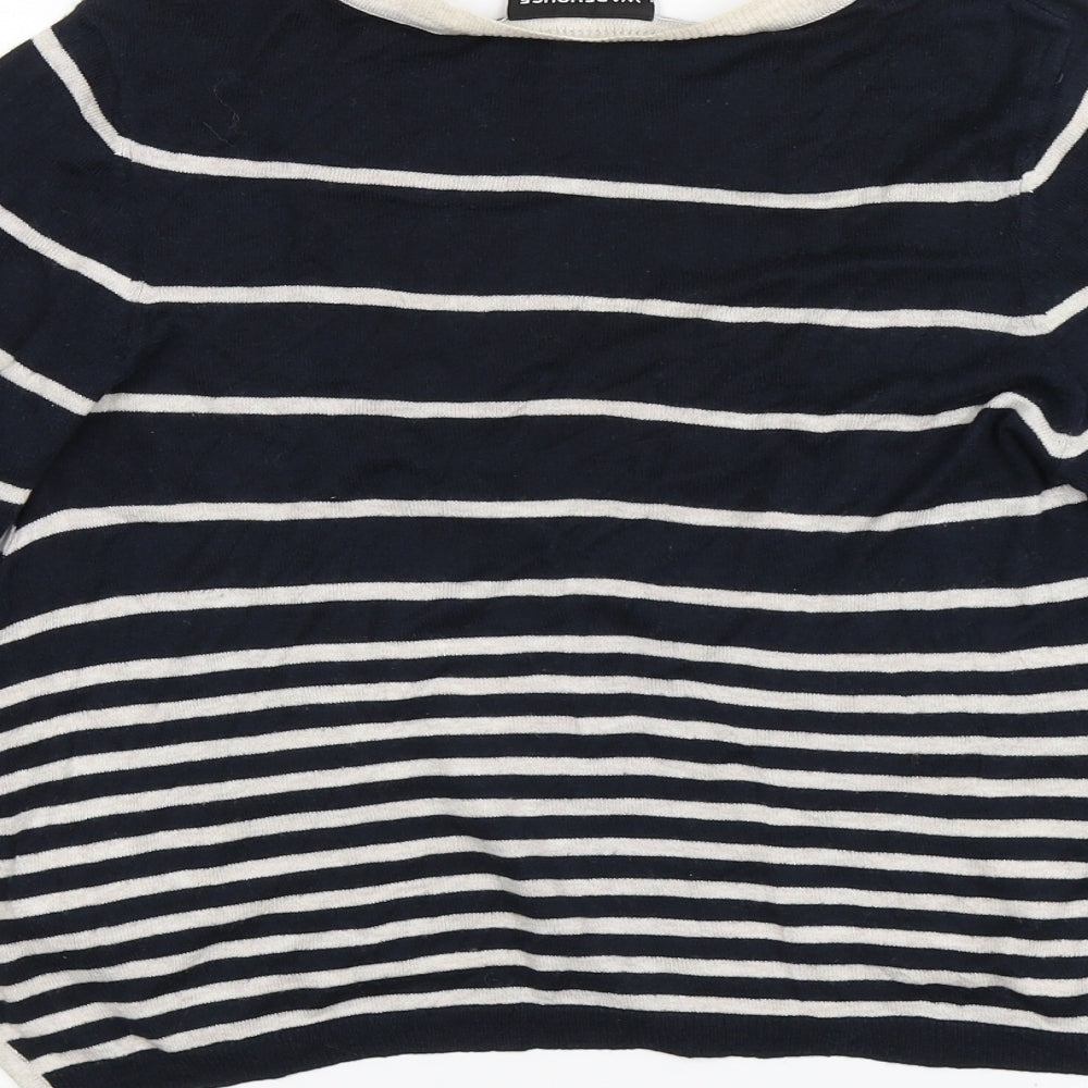 Wearhouse Womens Black Striped Pullover Jumper Size 10