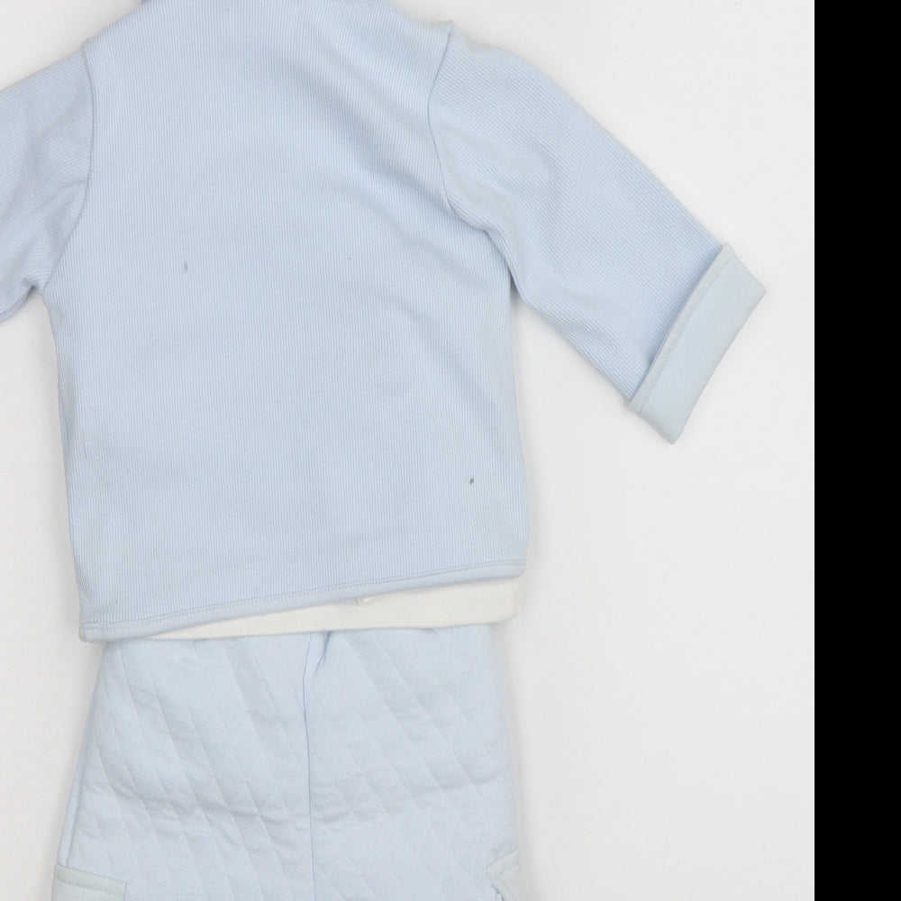 kris x kids Boys Blue Solid Babydoll Pyjama Set Size 0-3 Months
