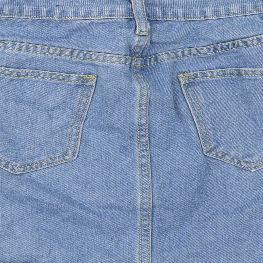 Boohoo Womens Blue Denim Mini Skirt Size 8