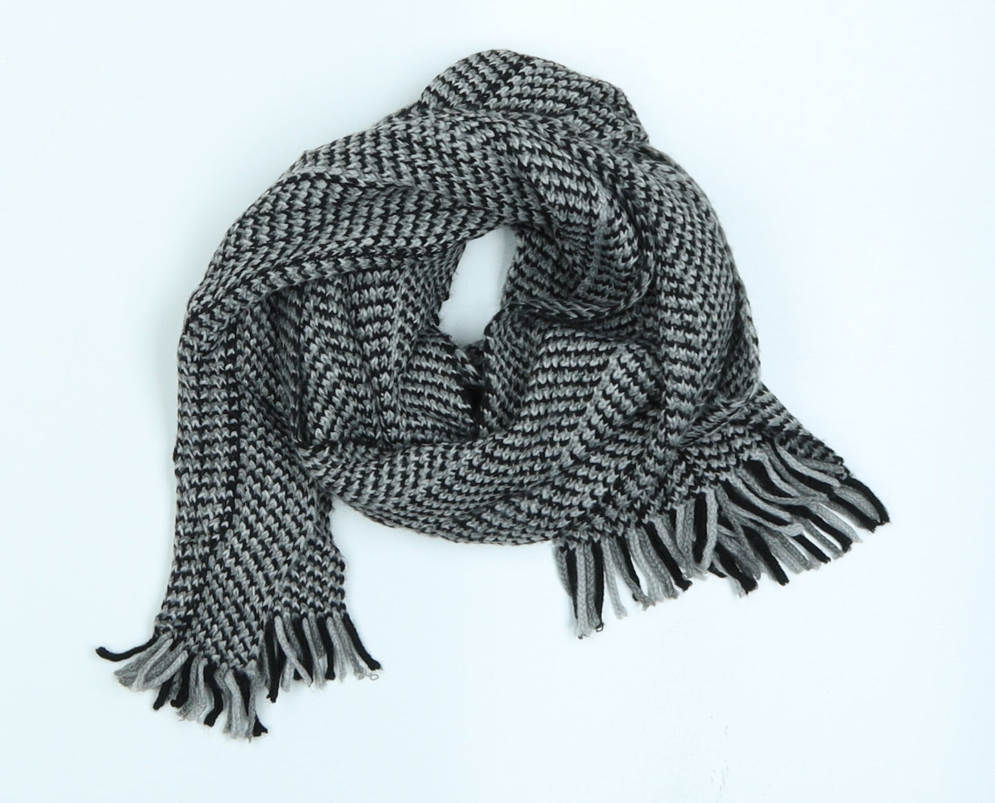 Preworn Mens Grey Knit Bandana Scarf One Size