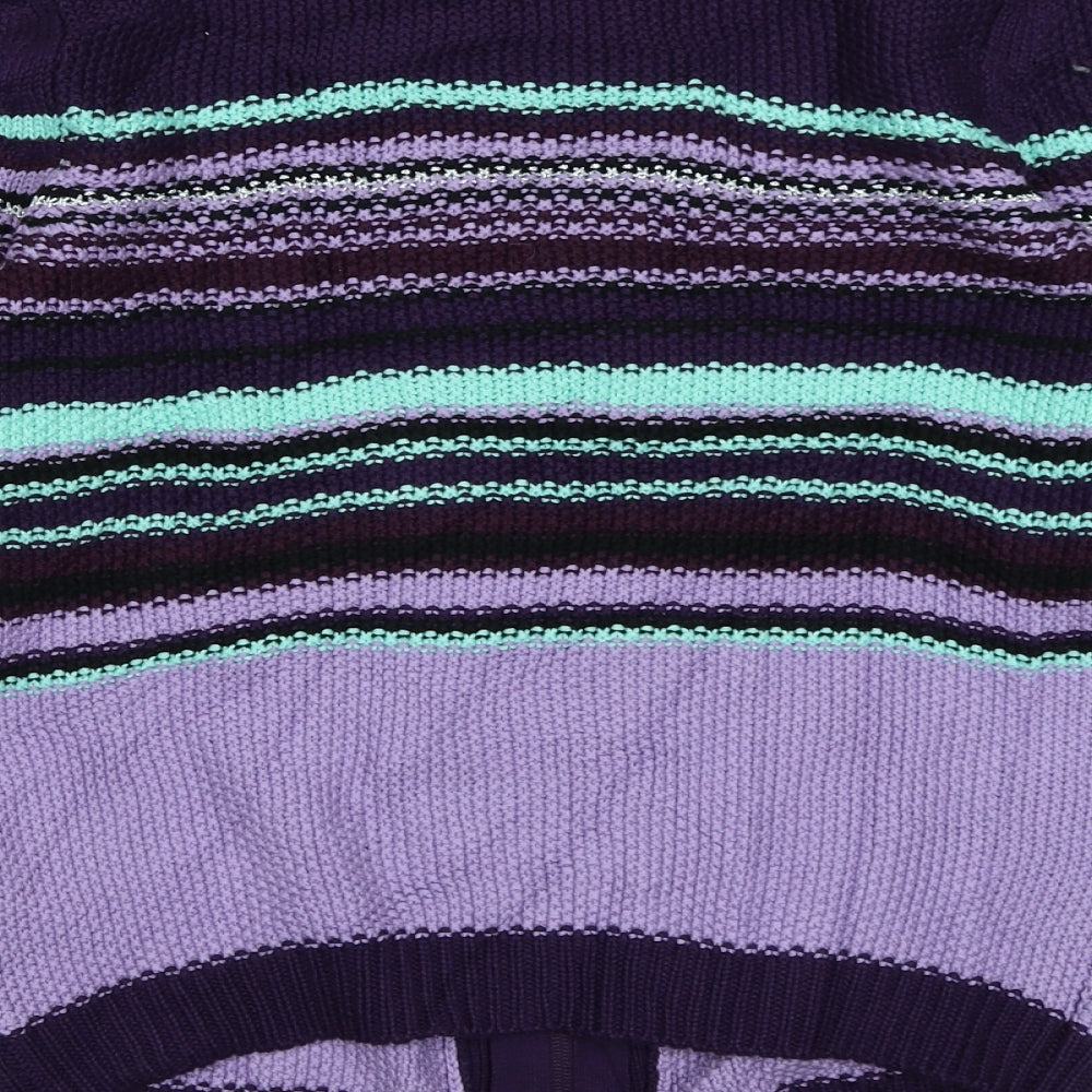 BPC Selection Womens Purple Striped Knit Cardigan Jumper Size S
