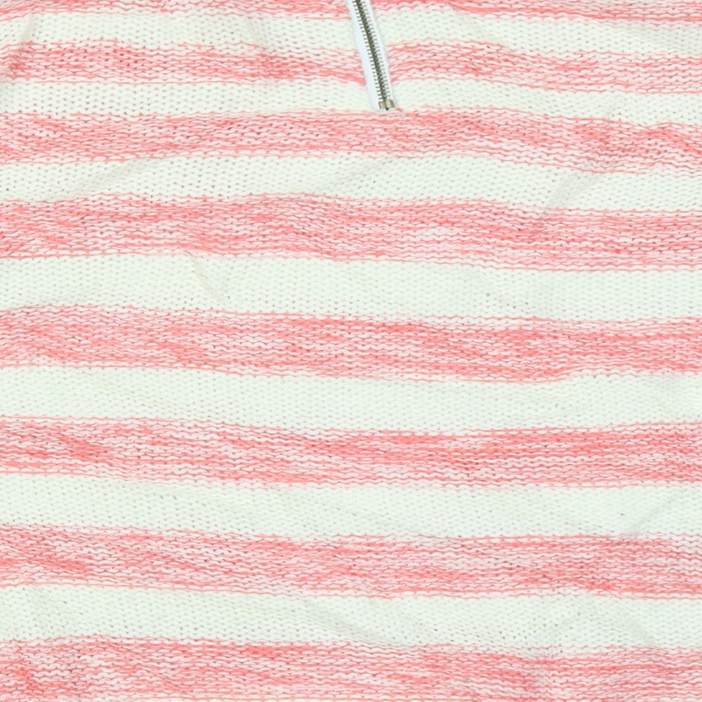 M&Co Womens Pink Striped Pullover Jumper Size 12
