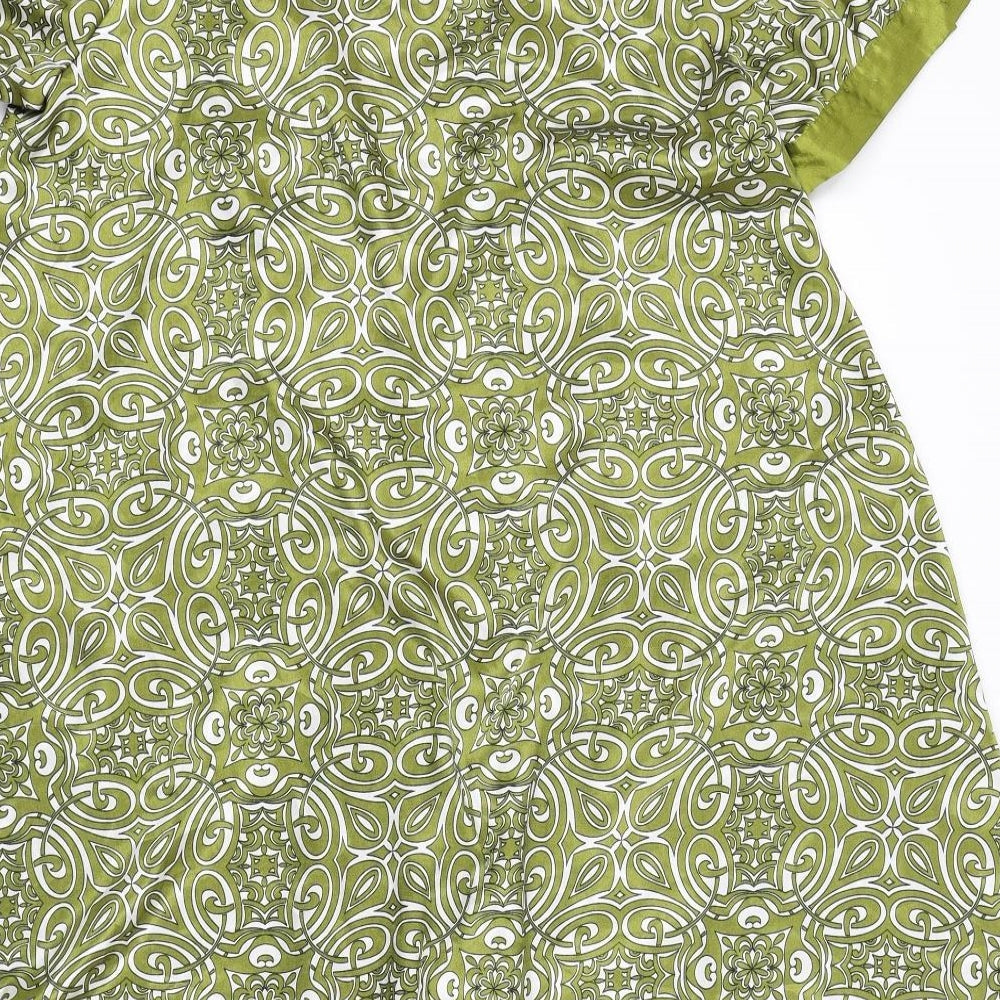 New Look Womens Green Geometric Fit & Flare Size 8