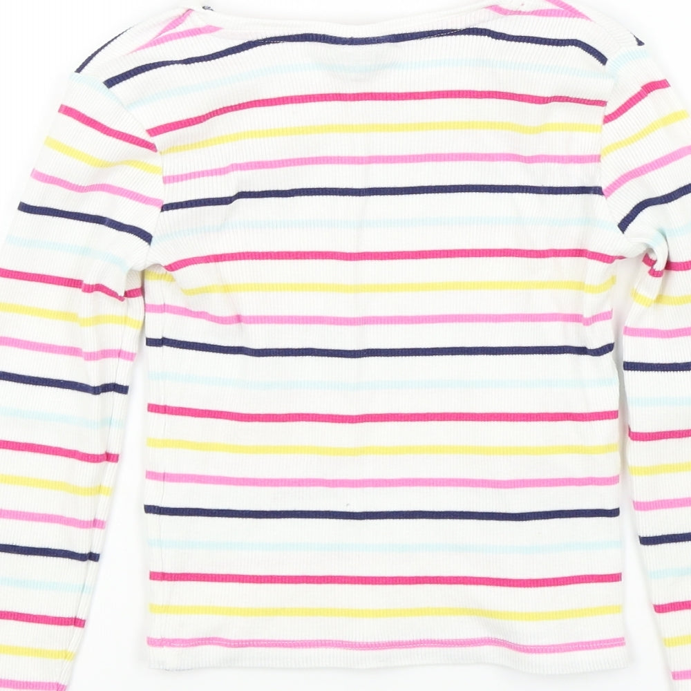 I love girl wear Girls Multicoloured Striped Basic T-Shirt Size 7 Years