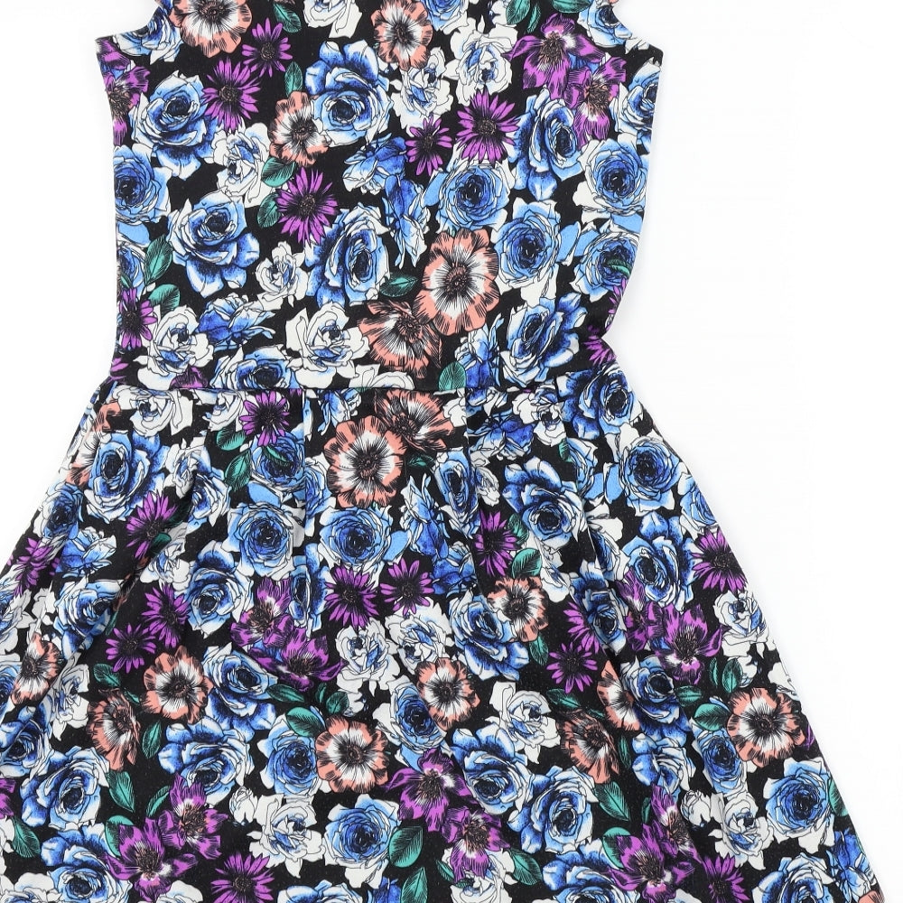 Dorothy Perkins Womens Multicoloured Floral Fit & Flare Size 6
