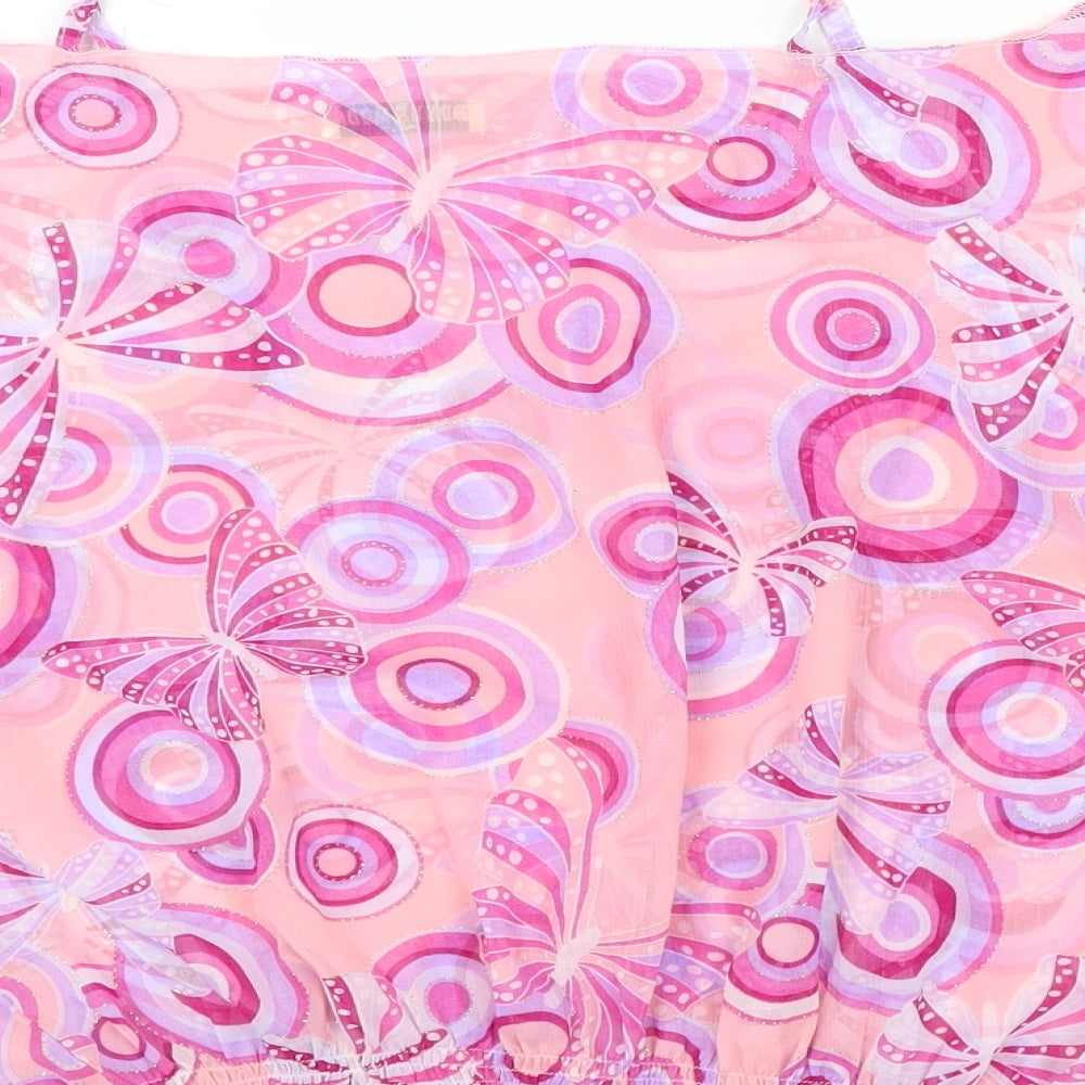 bonus moda Womens Pink Geometric Basic Blouse Size XL