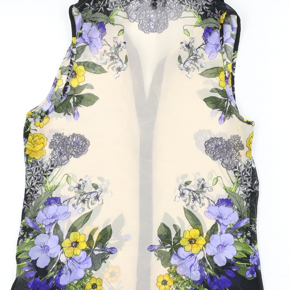 newlook Womens Ivory Floral Basic Button-Up Size 8
