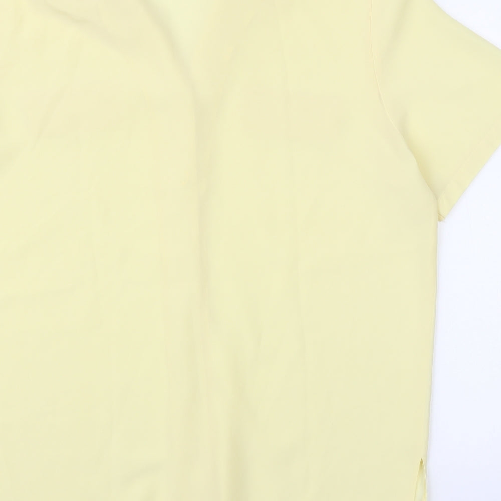 Design Essentials Womens Yellow Basic Blouse Size 16
