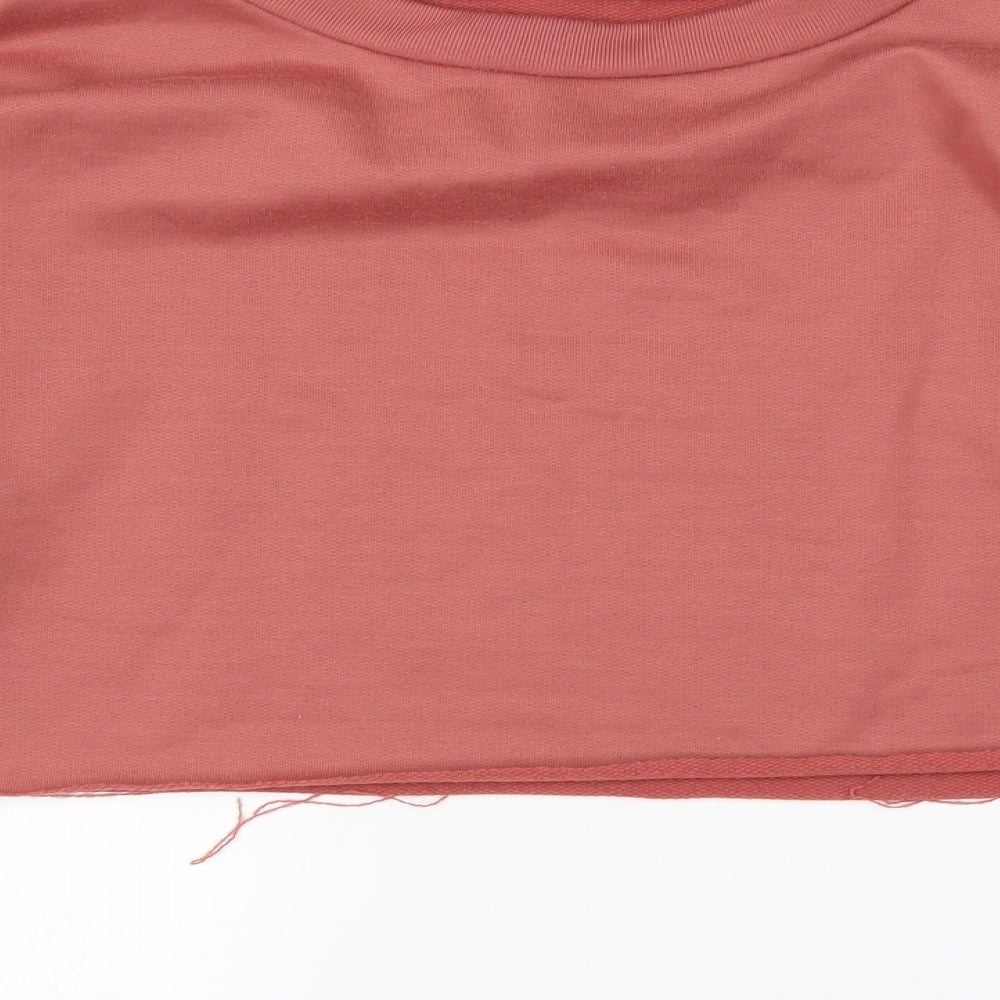 Boohoo Womens Pink Pullover Jumper Size M - Cropped