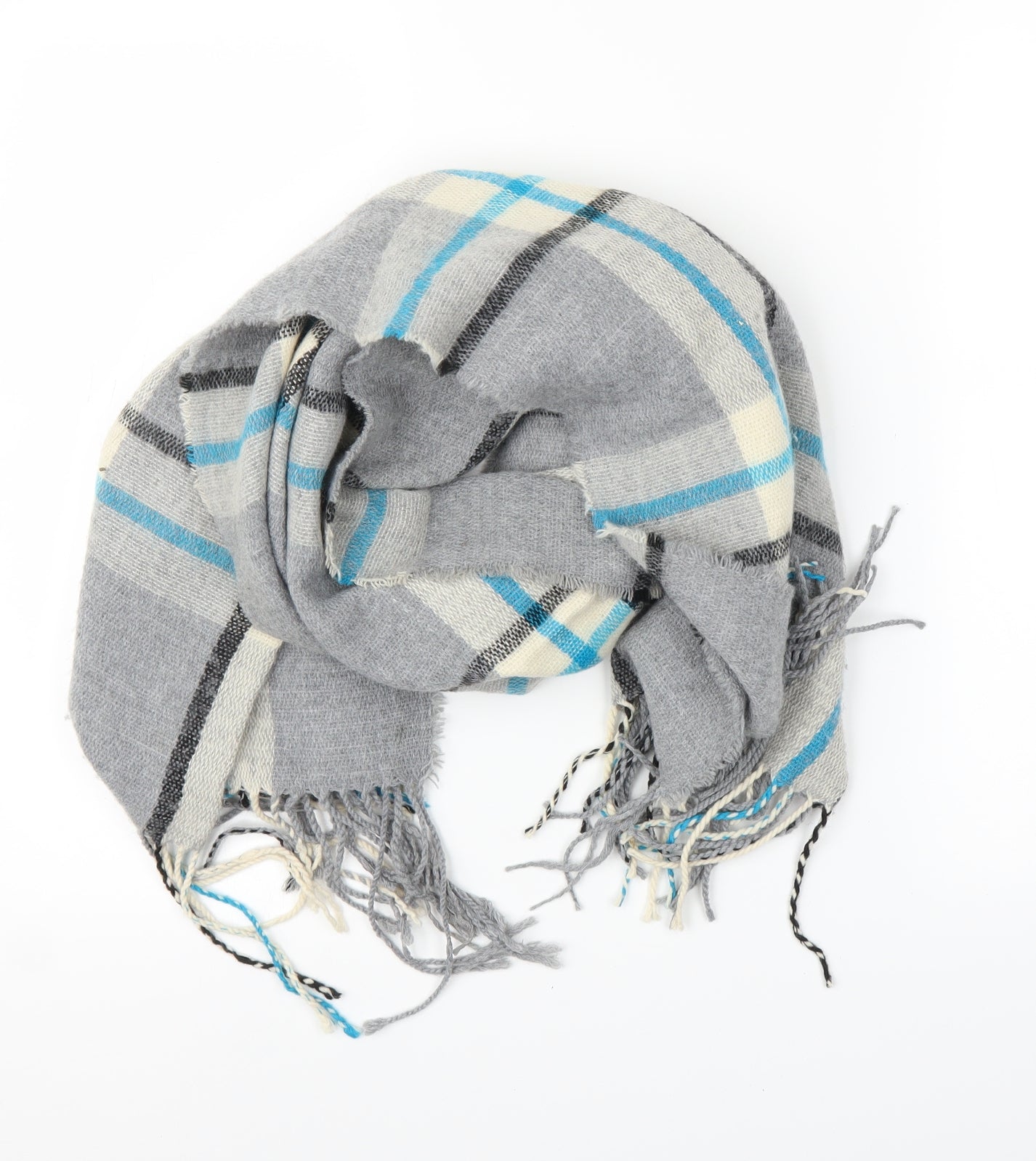 Preworn Unisex Grey Plaid Shawl/Wrap