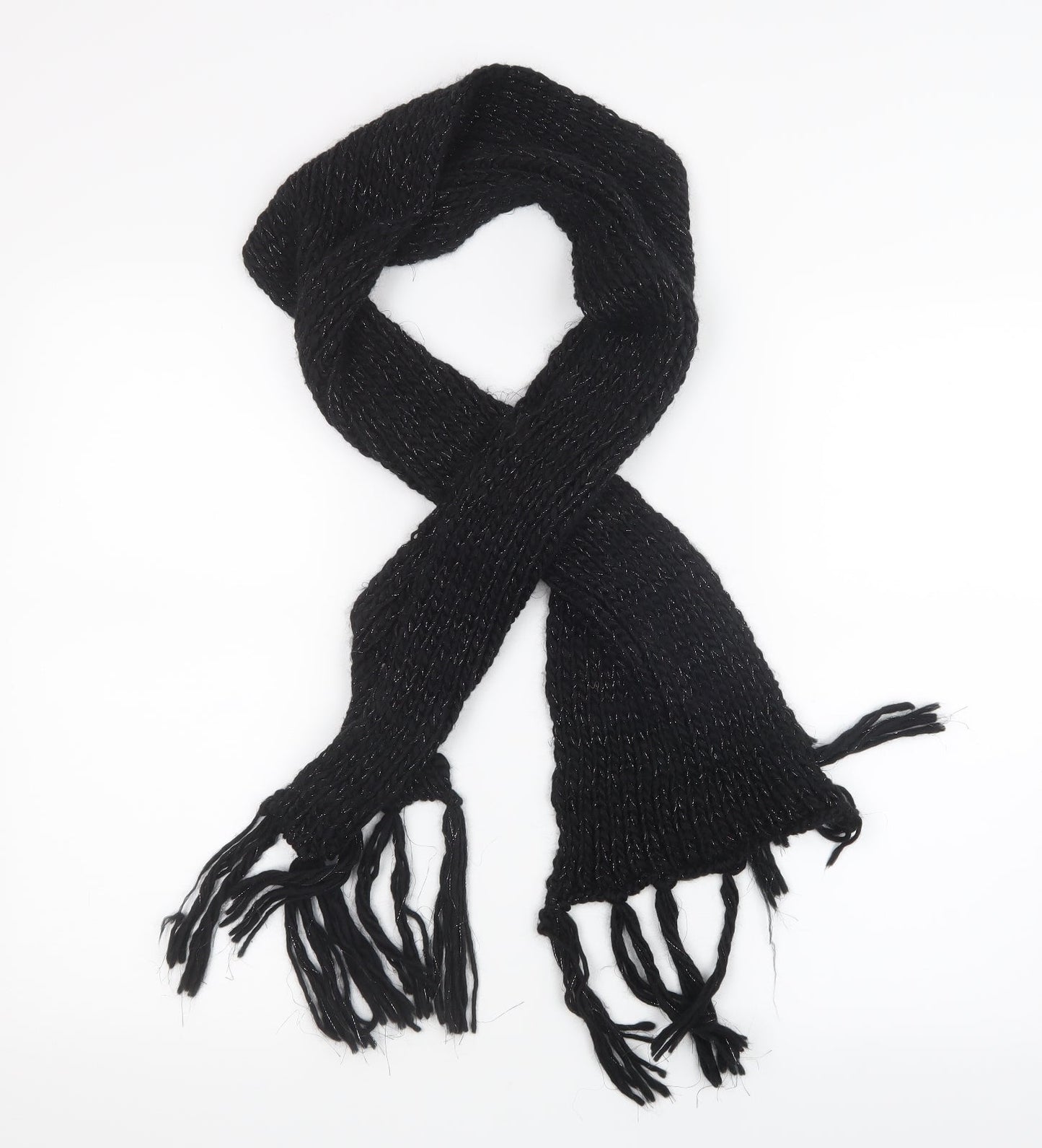 Preworn Womens Black Knit Scarf