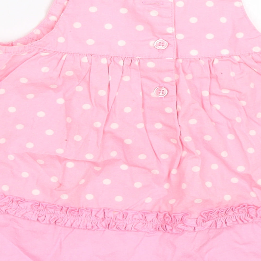 George Girls Pink Polka Dot Fit & Flare Size 0-3 Months