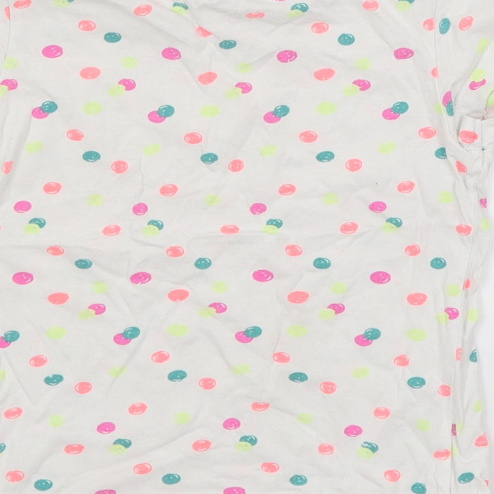 Cool Club Girls White Spotted Basic T-Shirt Size 6 Years