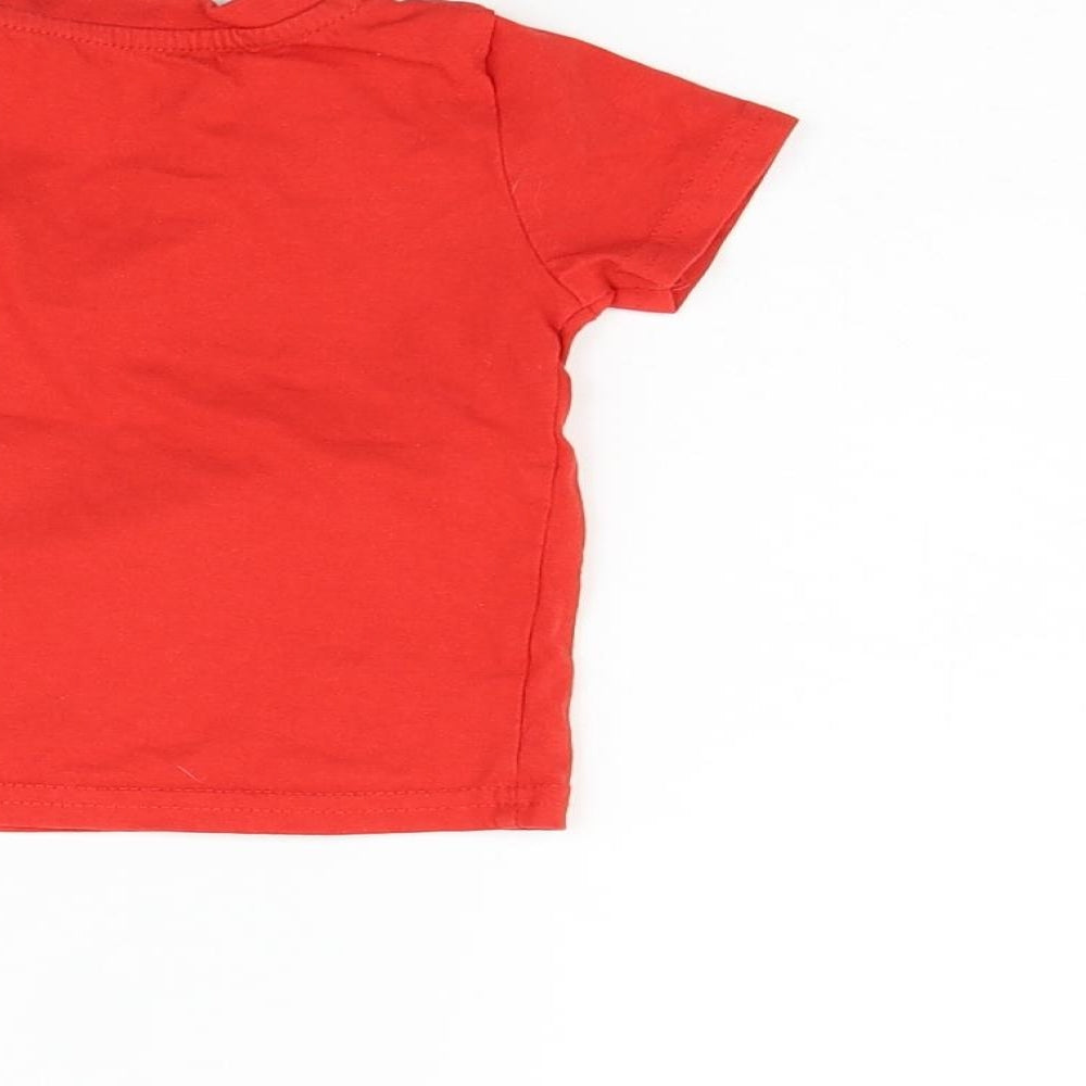 Primark Girls Red Basic T-Shirt Size 6-9 Months - Wales