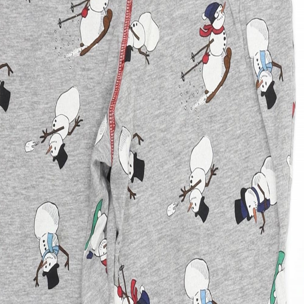 Marks and Spencer Girls Grey Geometric Pyjama Pants - snowman