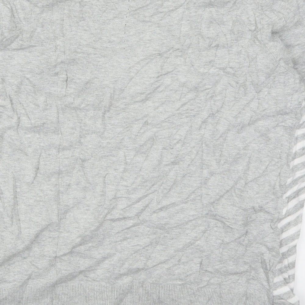 Wishbone Womens Grey Striped Pullover Jumper Size L