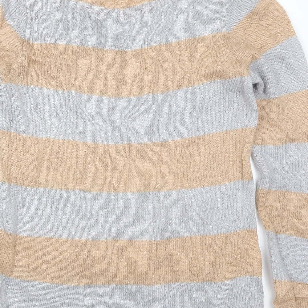 Marks & Spencer Womens Beige Striped Pullover Jumper Size 10 - Owls
