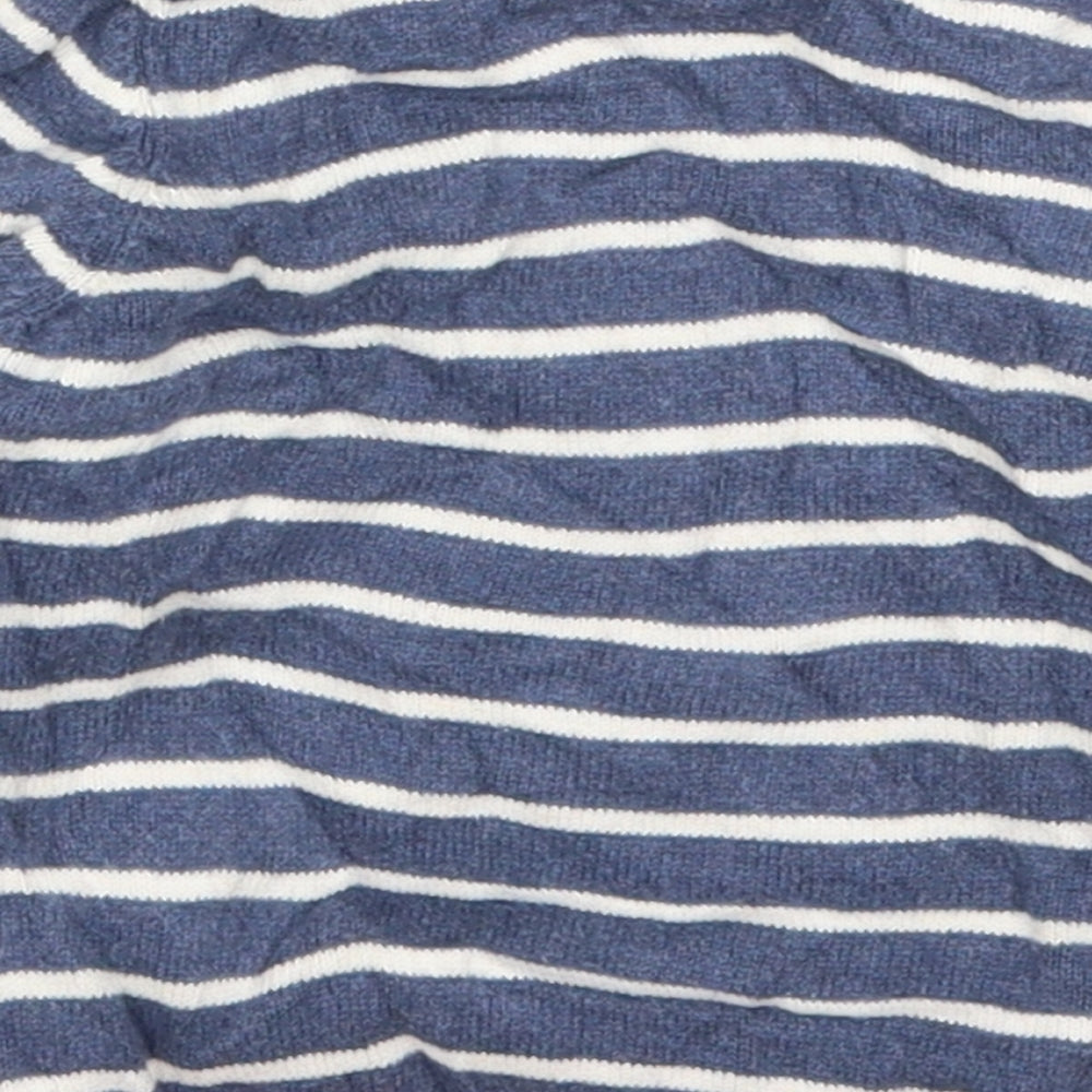 TU Boys Blue Striped Pullover Jumper Size 6-9 Months - Aim for the Stars