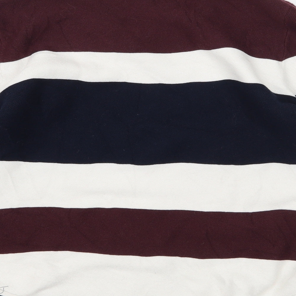 Principles Womens White Striped Knit Pullover Jumper Size 12
